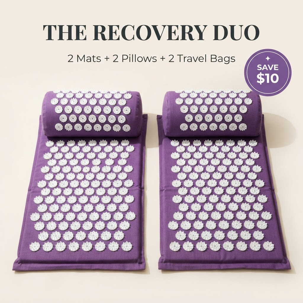 Pressa Reset Mat & Pillow Set — Acupressure for Back Pain, Stress & Sleep