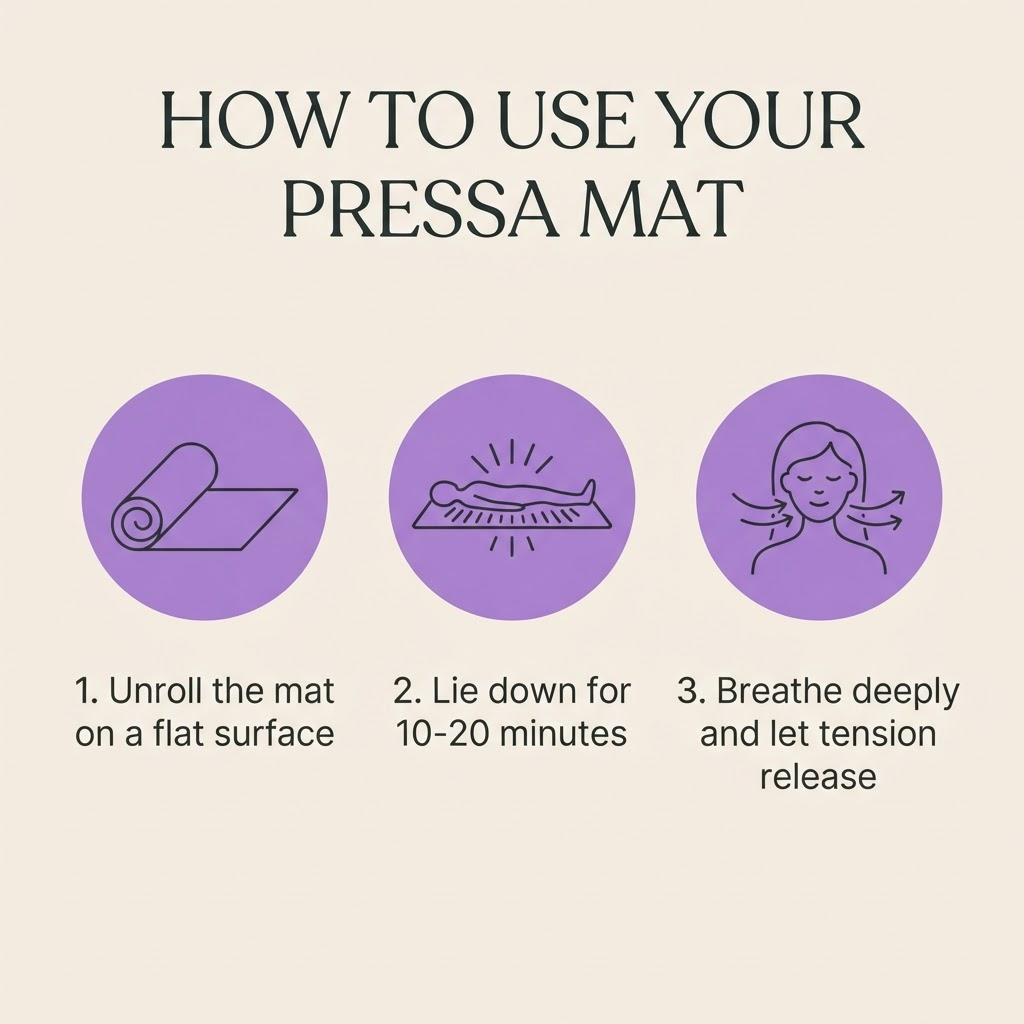 Pressa Reset Mat & Pillow Set — Acupressure for Back Pain, Stress & Sleep