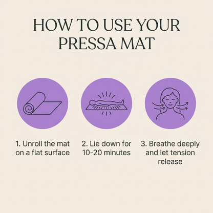 Pressa Reset Mat & Pillow Set — Acupressure for Back Pain, Stress & Sleep